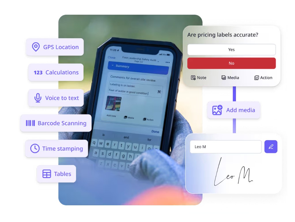 Hotel inspection app showcasing mobile checklists and dashboards