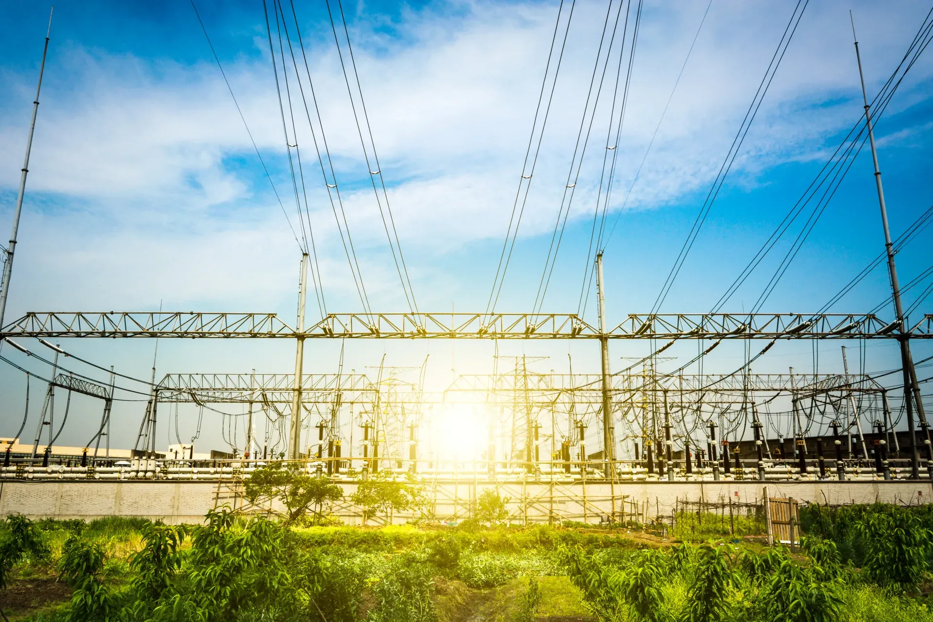 Electrical substation equipment under inspection