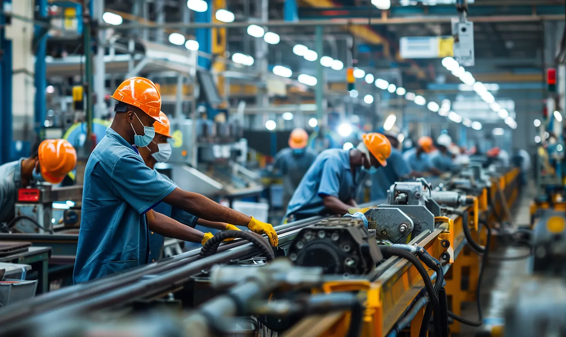Workers carrying out a permitted job on the shop floor